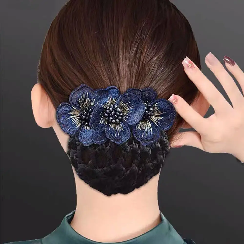 Top Trends: New Mesh Flower Bowknot Crochet Bow Bun Net Snood Gift For Mom Hair Clip For Light Attendant Nurses Hair Accessorie Lady Women Shoppable Styles