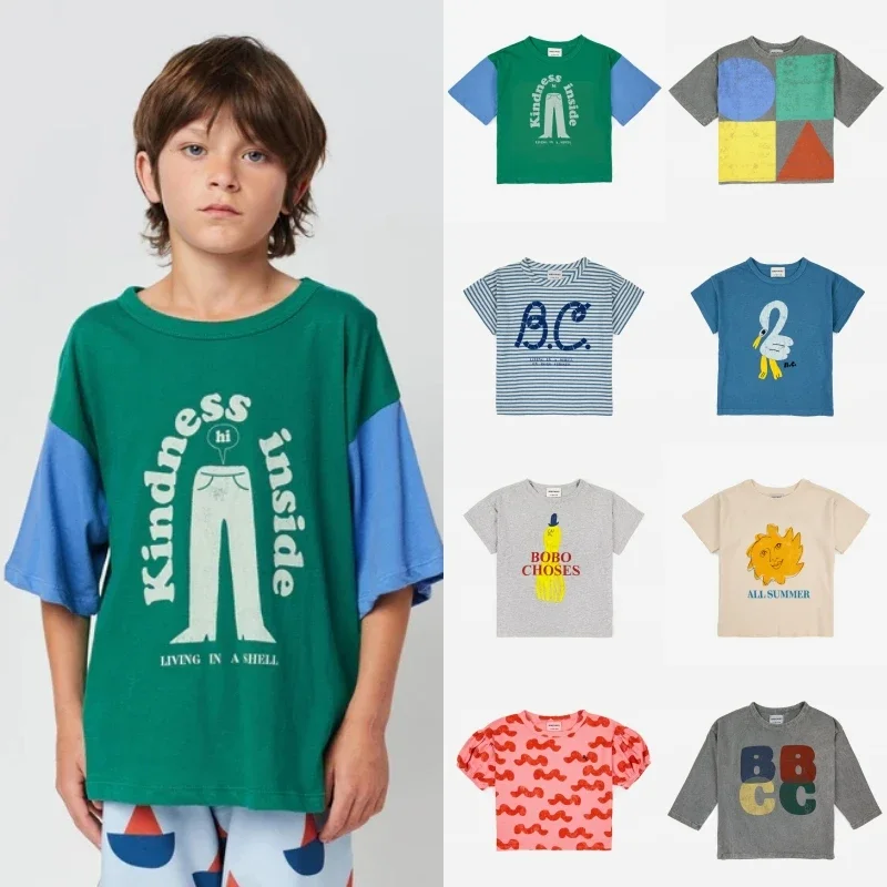 Top Trends: BC 2023 Summer INS Style Children&#039;s T-shirt Boys And Girls&#039; Casual Cartoon Fun Print Short Sleeve Top Children Clothing Shoppable Styles