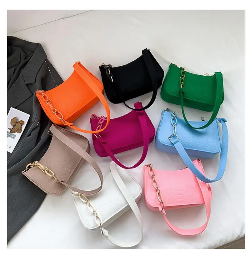 Top Trends: Portable Handbag Contrasting Color Underarm Bag Stylish Underarm Bags Casual And Fashionable Large Capacity Women Bags Wholesale Shoppable Styles