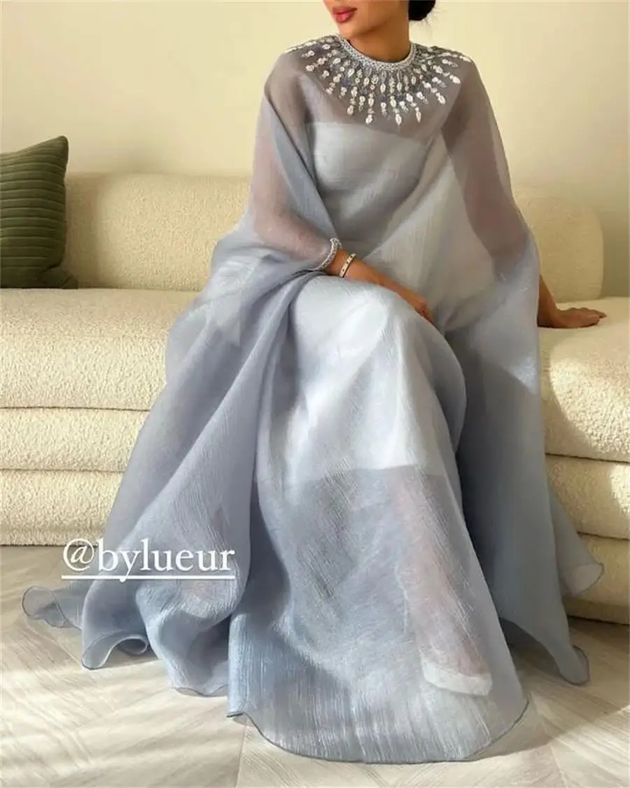 Top Trends: New Long Sleeves Saudi Arabia Prom Dresses O-Neck Ankle Length Beadings Formal Occasion Party Dress Women Evening Dress Shoppable Styles