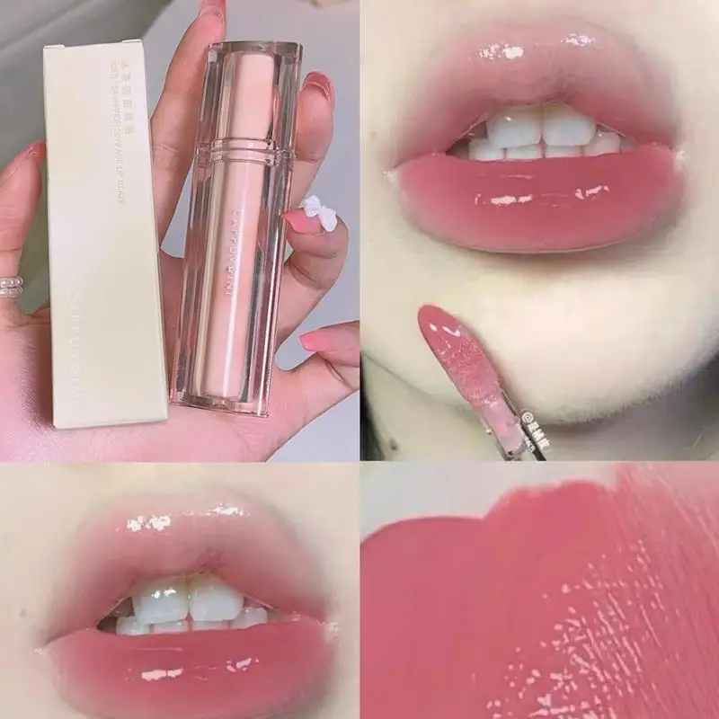 Top Trends: 8-Color Ice Tea Mirror Lip Glaze High Gloss Moisturizing Sexy Red Lip Tint Lipstick Makeup Long Lasting Lipgloss Korean Cosmetic Shoppable Styles