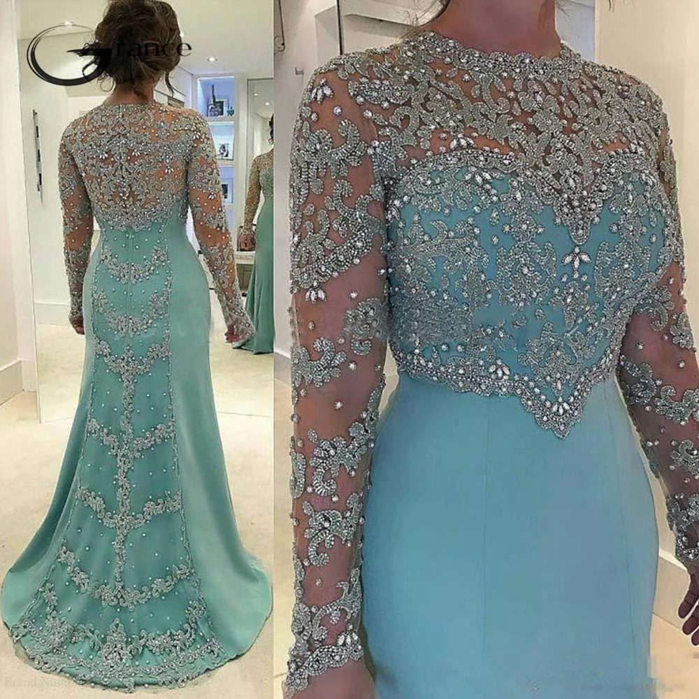 Top Trends: Fashion Scoop Mother Of Bride Dresses Full Sleeve Sequined Ctystal Mermaid Wedding Party Gowns 2023 Summer Robe De Mariée Shoppable Styles