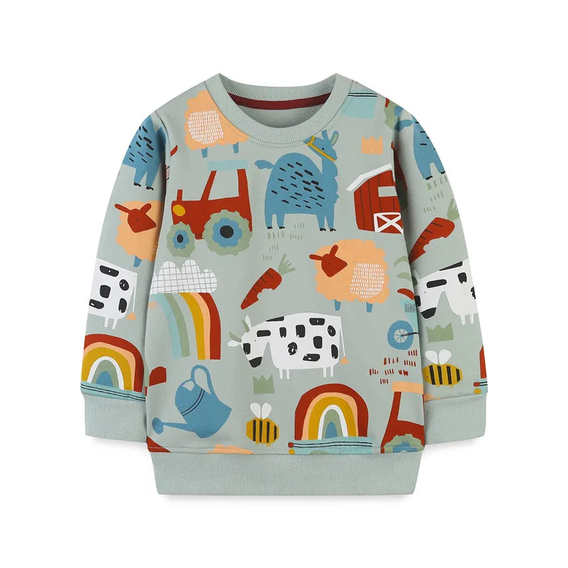 Top Trends: Jumping Meters Autumn Spring Children&#039;s Sweatshirts With Animals Print Hot Selling Sport Kids Fashion Shirts Tops Shoppable Styles