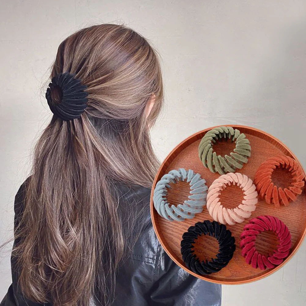 Top Trends: 2023 Fashion Women Bun Hair Claw Horsetail Buckle Hair Clip Bird Nest Expanding Headwear Female Ponytail Holder Hair Accessories Shoppable Styles