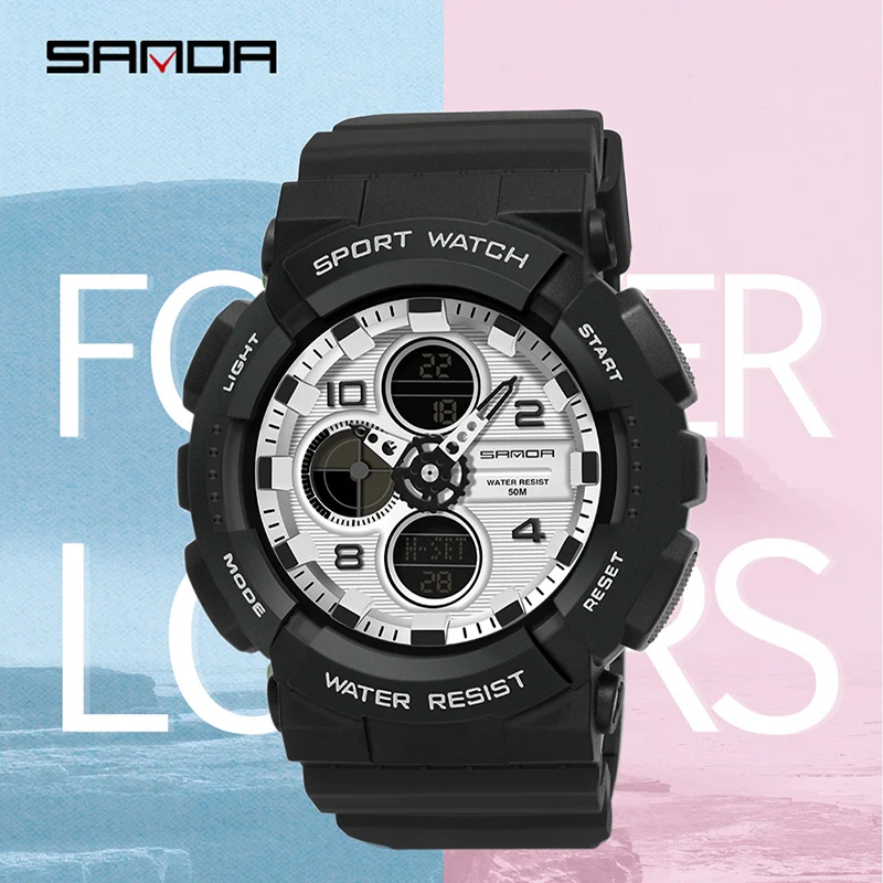 Top Trends: SANDA Fashion Luxury Women Watch 50M Waterproof Outdoor Sports Electronic Clock Multifunction Women Digital Watches Reloj Mujer Shoppable Styles - Image 5