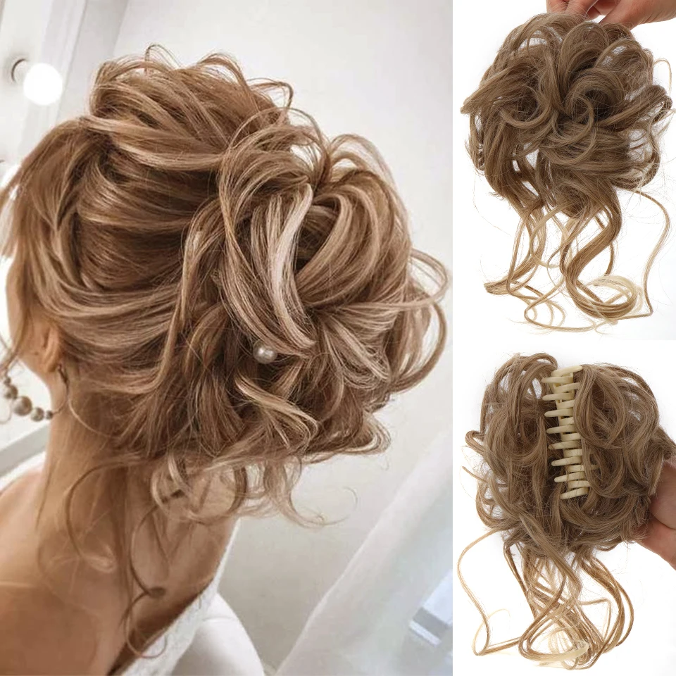 Top Trends: DIFEI Messy Chignons Synthetic Tail Hair Extension For Girl Claw Clip-on Curly Donut Roller Wig Claw Clip In Hairpiece For Women Shoppable Styles