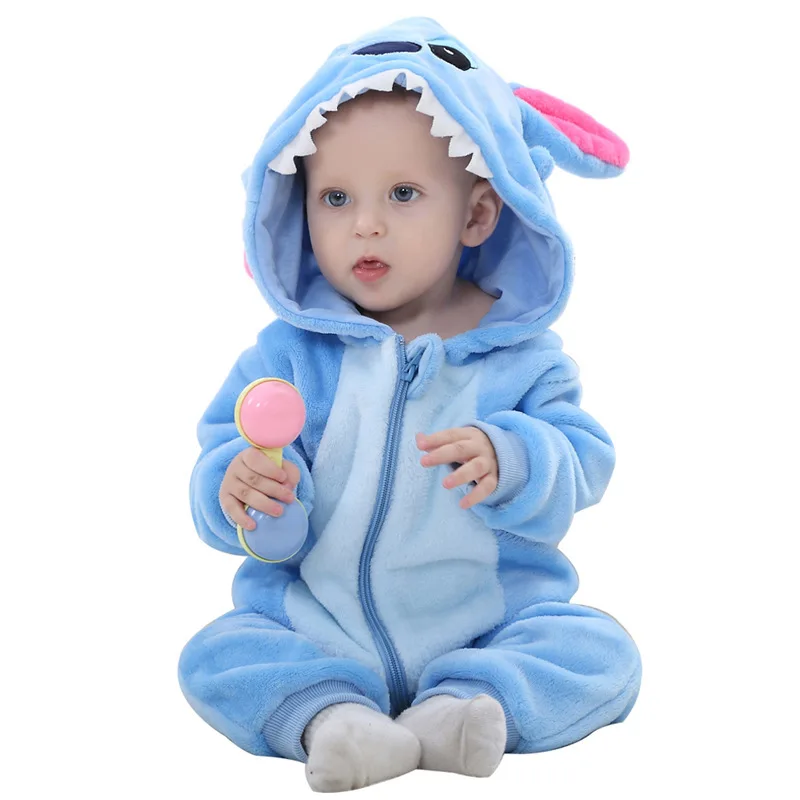 Top Trends: Baby Winter Clothes Baby Footed Romper Infant Baby Girls Boys Solid Cartoon Fleece Ears Hoodie Romper Clothes Robe De Noel Fille Shoppable Styles