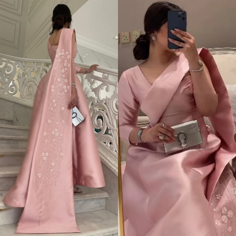 Top Trends: Exquisite Fashion V Neck A-line Prom Dresses Sequin Flower Floor Length Long Sleeve Celebrity Dress Formal Evening Gowns Shoppable Styles