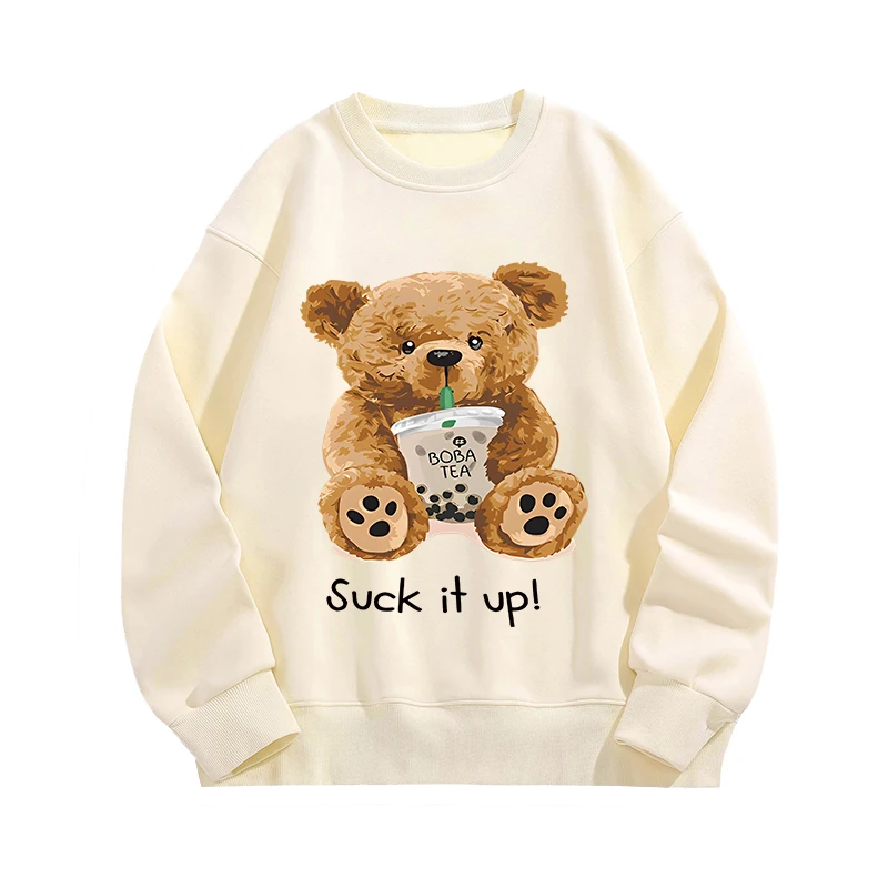 Top Trends: YRYT 400g Women CrewNeck Sweatshirts Milk Bear Hoodies Pullover Sweaters Casual Comfy Thermal Long Sleeve Fall Fashion Outfit Shoppable Styles