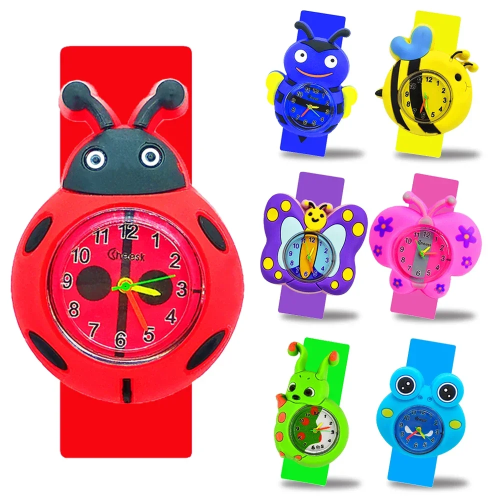 Top Trends: Cartoon Ladybug / Bee / Butterfly Toys Boys Girls Kids Watches 3D Frog Baby Bracelet Children Watch Clock Christmas Gift Shoppable Styles