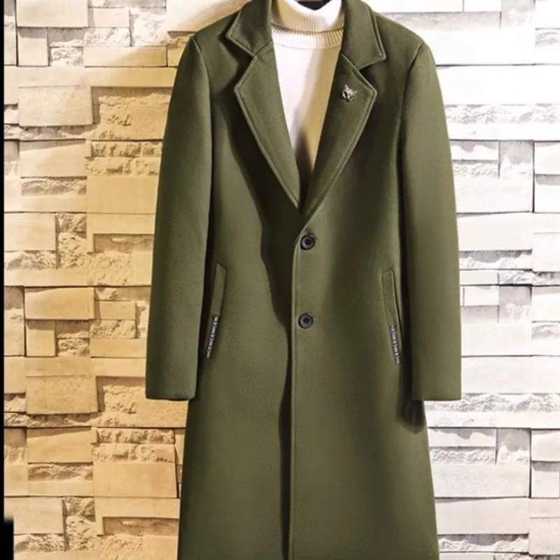 Top Trends: 2022 Fashion Men Wool & Blends Mens Casual Business Trench Coat Mens Leisure Overcoat Male Punk Style Blends Dust Coats Jackets Shoppable Styles - Image 6