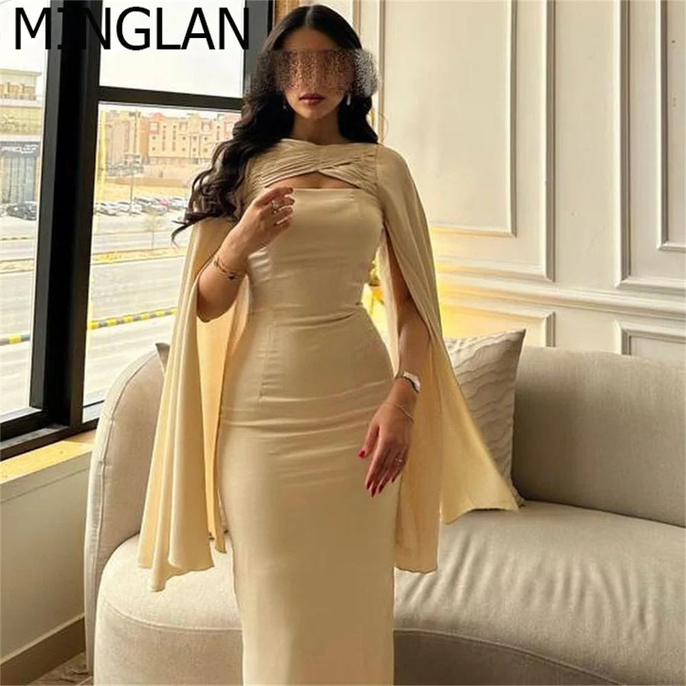 Top Trends: MINGLAN White O Neck Sleeveless Mermaid Long Formal Evening Dress Ankle Length Pleat Fashion Elegant Prom Gown New In 2023 Shoppable Styles