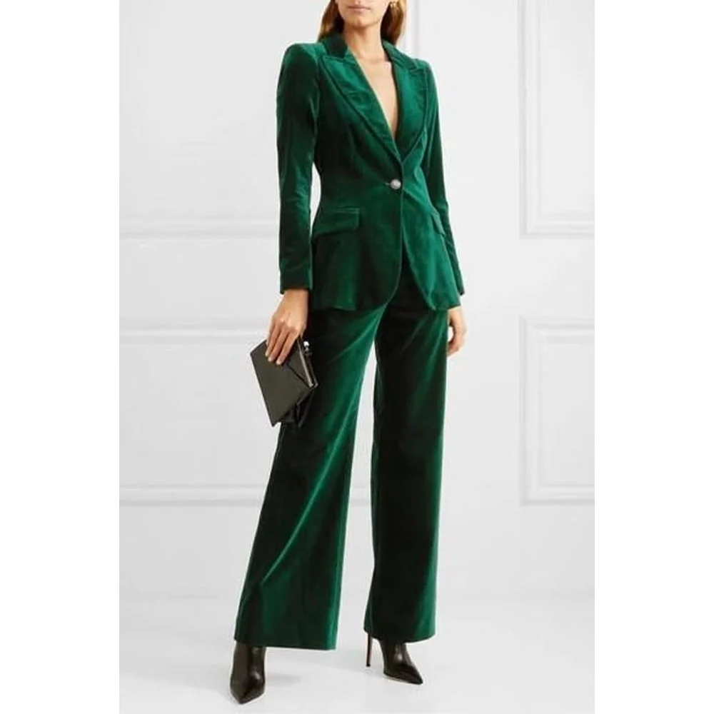 Top Trends: Female Suits Set Formal Suit For Women Suits Sets Elegant Women&#039;s Two-piece Suit Velvet Single Button Groups Of Pant Combi-pants Shoppable Styles