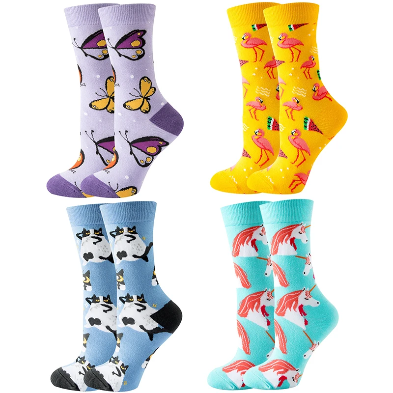 Top Trends: Women Designer Fashion Funny Creative Middle Tube Cotton Woman Colorful Cute Pattern Animal Plant Sports Sock Wonder Socks Gift Shoppable Styles