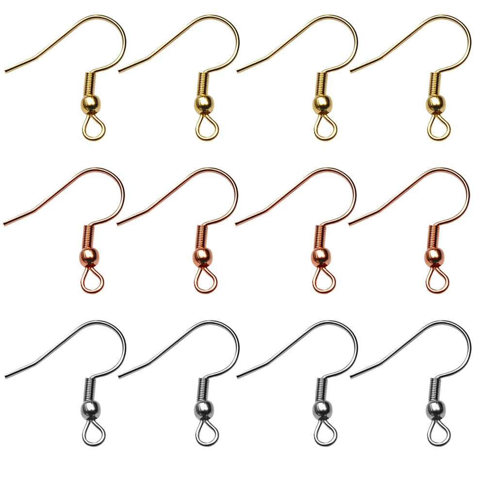 Top Trends: 50-100pcs / lot No Allergy SS316 Gold Stainless Steel Earring Clasp Hook DIY Earring Findings Jewelry Making Accessories Ear Wire Shoppable Styles