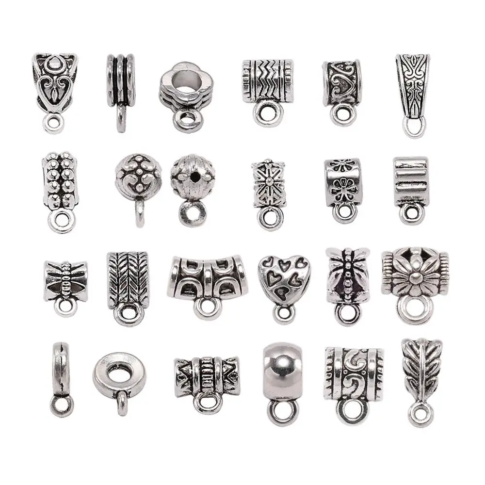 Top Trends: 20Pcs Spacer Beads Pendant Clips Charm Bail Beads Pendants Clasps Connectors For DIY Bracelet Necklace Jewelry Making Accessory Shoppable Styles