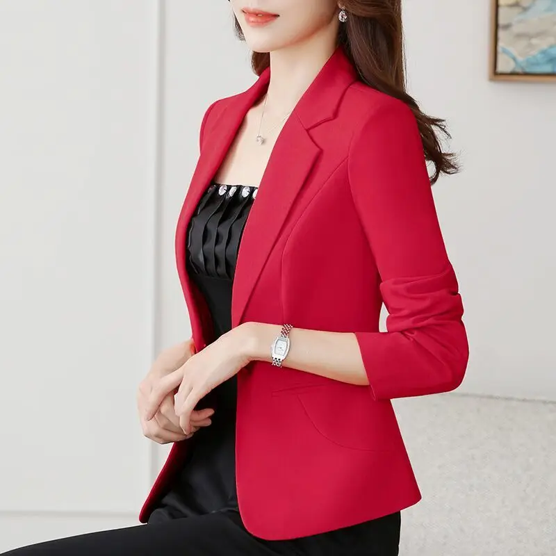 Top Trends: Suit Female Spring And Autumn Style Fashion Self-cultivation Casual Ladies Regular Single Breasted Solid Color One Button Shoppable Styles - Image 6