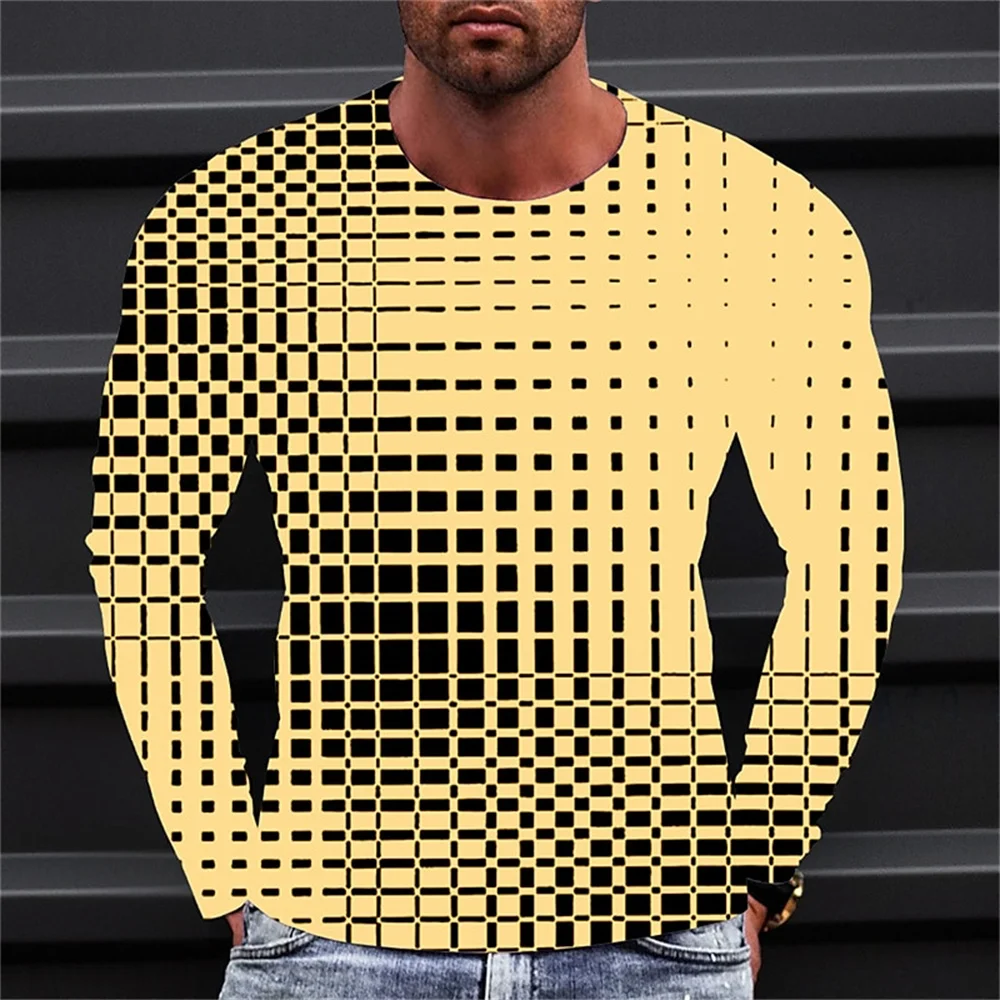 Top Trends: 2023 Oversized Men T-Shirt Long Sleeve O-Neck Casual Loose Pullover Tops Geometrical Graphics Stripe Print Designer Clothes New Shoppable Styles - Image 6