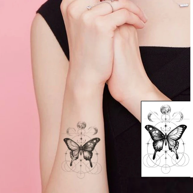 Top Trends: Waterproof Temporary Tattoo Stickere Black Hand Drawn Heart Design Body Art Fake Tattoo Flash Tattoo Wrist Ankle Female Shoppable Styles - Image 5