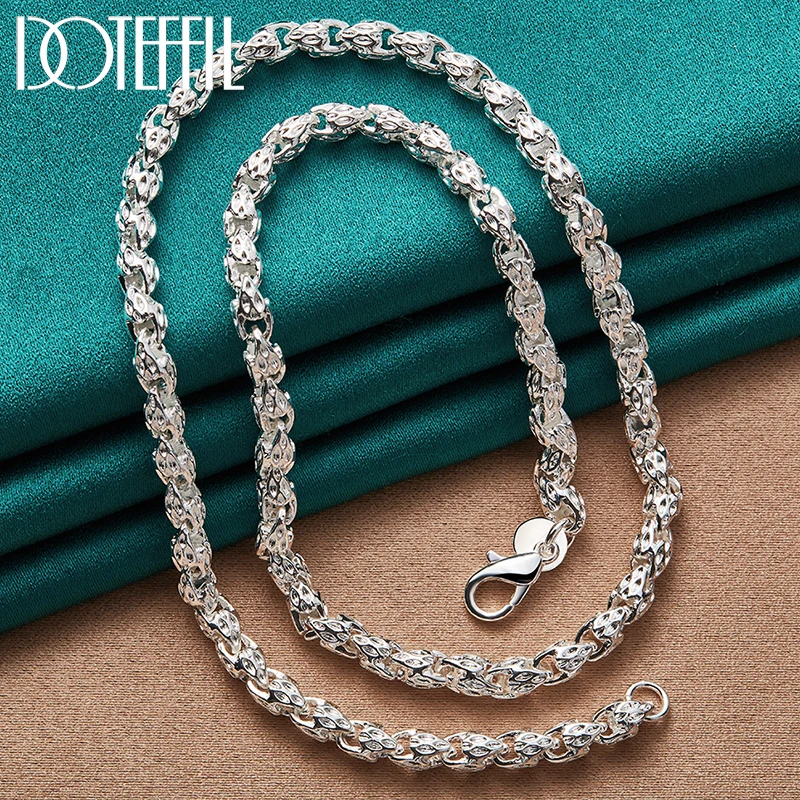 Top Trends: DOTEFFIL 925 Sterling Silver 20 / 24 Inch 5mm Faucet Chain Necklace For Women Man Fashion Wedding Engagement Charm Jewelry Shoppable Styles