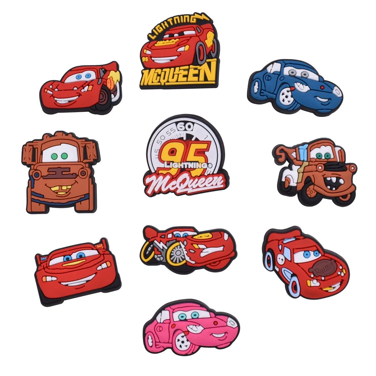 Top Trends: 1pc Original Animation Movie Cars PVC Shoe Charms Lightning McQueen Shoe Accessories Decorations Clog Sandal Buckle Kids Gifts Shoppable Styles - Image 4