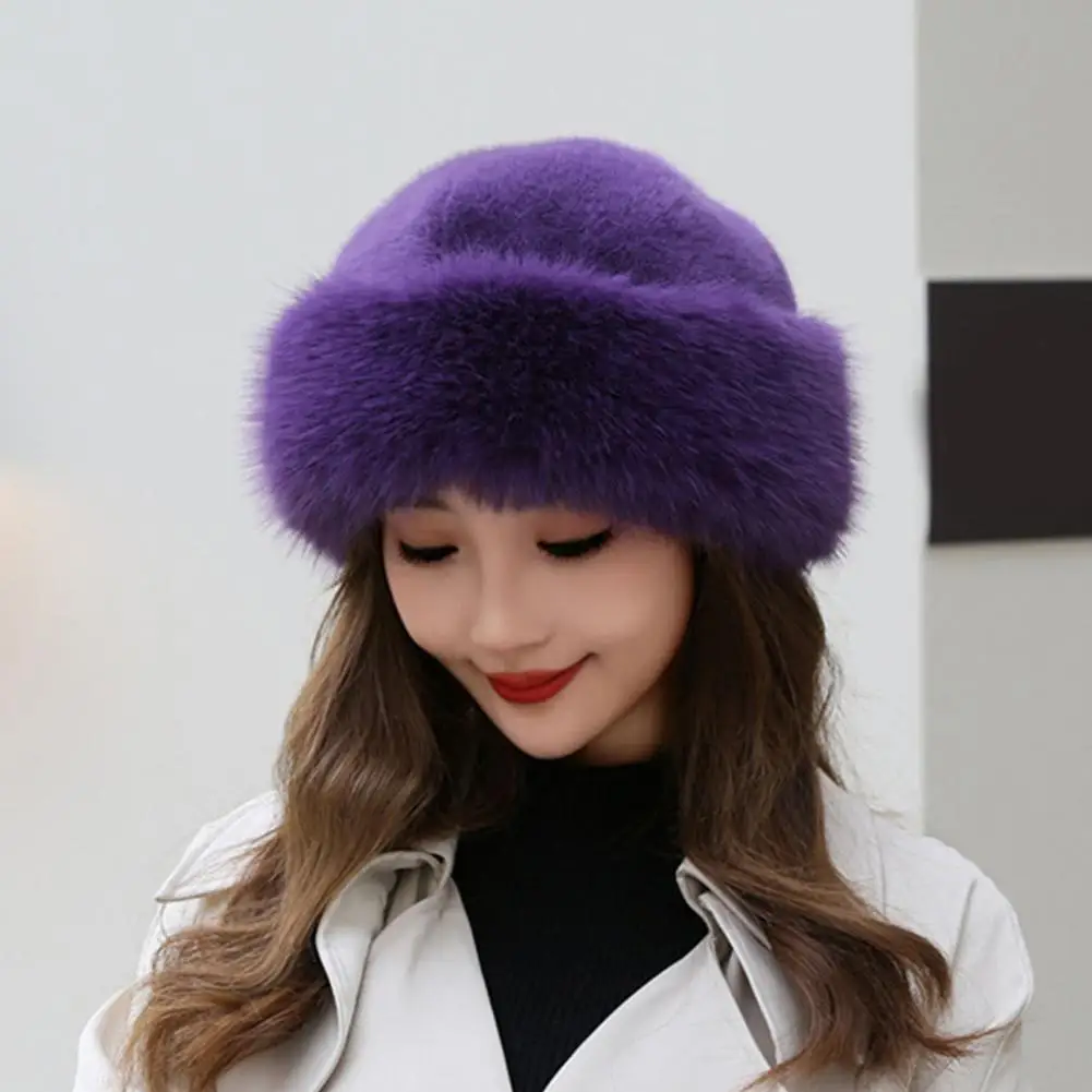 Top Trends: Women Hat Fashionable Solid Color Winter Hat Thicken Warm Soft Comfortable Plush Hat For Cold Weather Shoppable Styles - Image 5