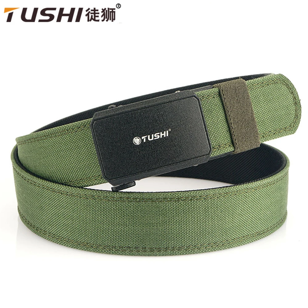 Top Trends: TUSHI Men Army Tactical Hanging Gun Belt Webbing Adjustable Military Style Nylon Canvas Outdoor Special Forces Metal Belts Shoppable Styles