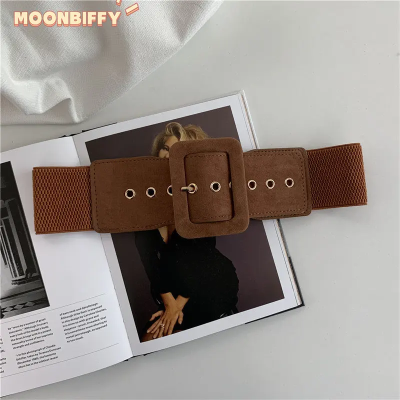 Top Trends: Suede Belts For Womens Belt Elastic Lady Clothes Korean Style Buckle Elastic Wide Belt All-match Clothes Decor 2022 Shoppable Styles - Image 3