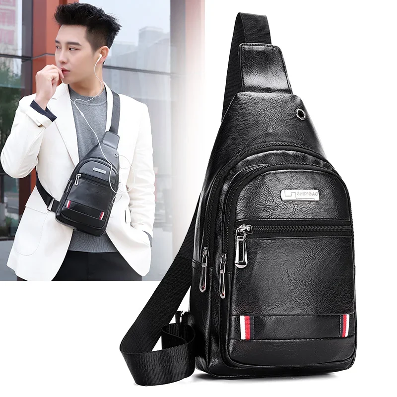 Top Trends: New Trend Chest Bag For Men, Single Shoulder Bag, Crossbody Bag, Soft Leather Outdoor Sports Bag, Casual Sling Bag Shoppable Styles