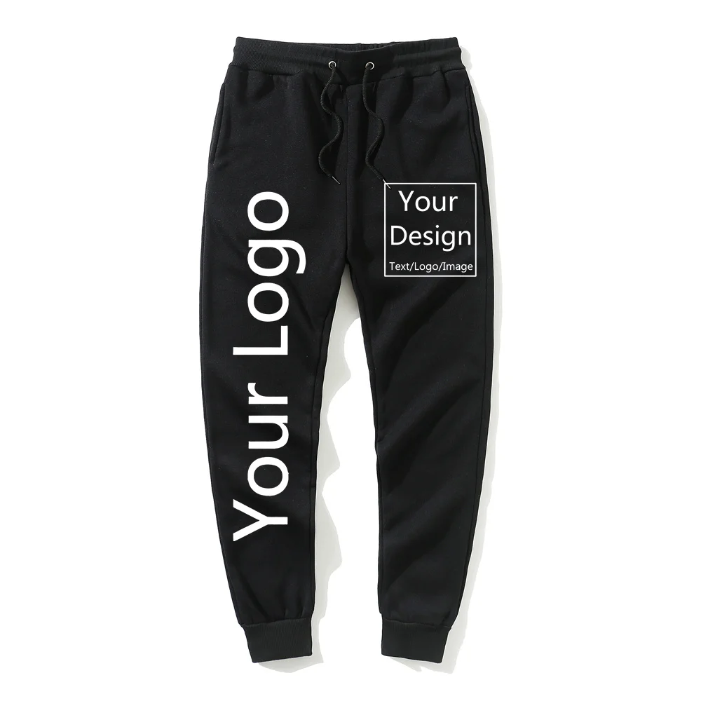 Top Trends: DIY Your Logo Or Photo Sweatpants Customized Logo Print Men Run Pants Streetwear Men Jogging Sportswear Jogger Tracksuit Trouser Shoppable Styles