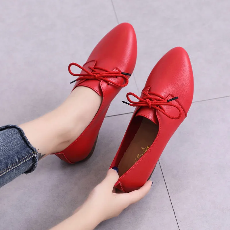 Top Trends: Big Size 41 Women Flat Shoes Woman Genuine Leather Flats Ladies Shoes Female Cutout Slip On Shoes For Women Ballet Flat Loafers Shoppable Styles - Image 3