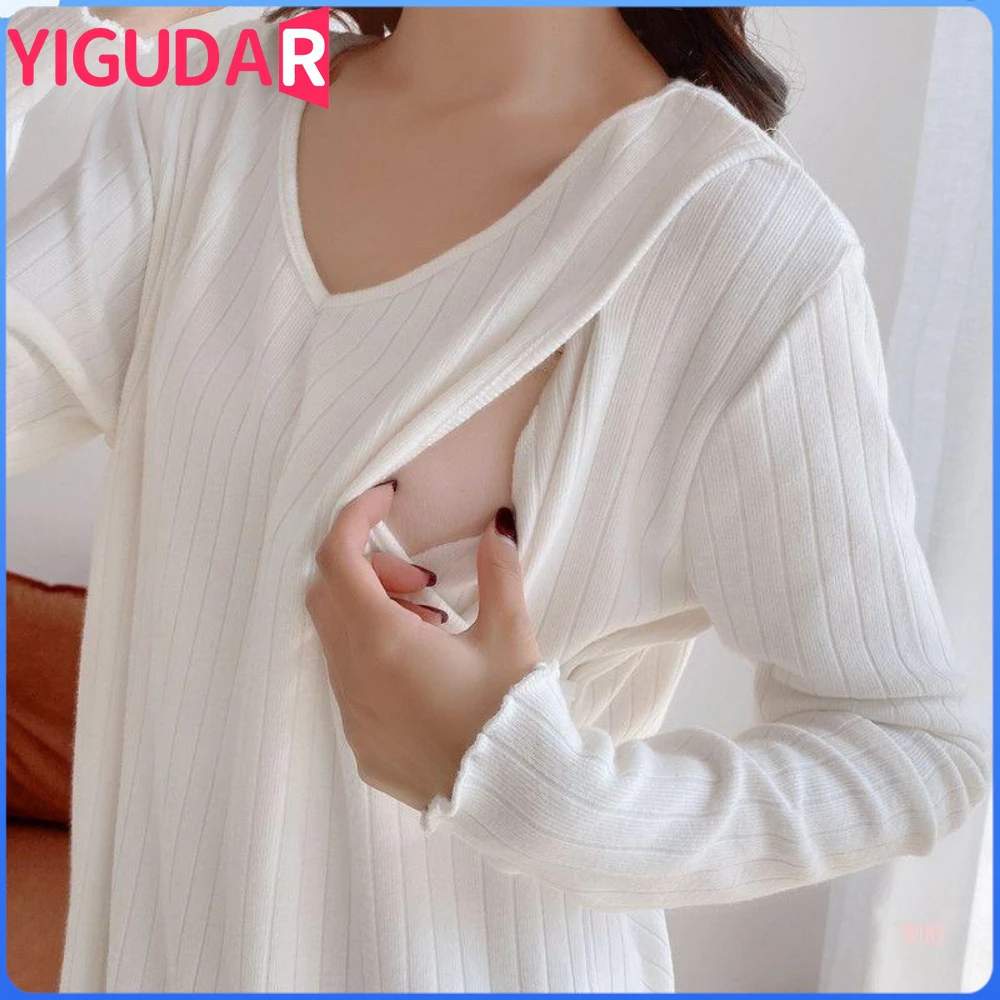 Top Trends: Maternity Solid Nursing Hoodie Pullover Pregnant Women Clothing Pregnancy Photoshoot Shirt Long-sleeved Breastfeeding Hoodie Shoppable Styles