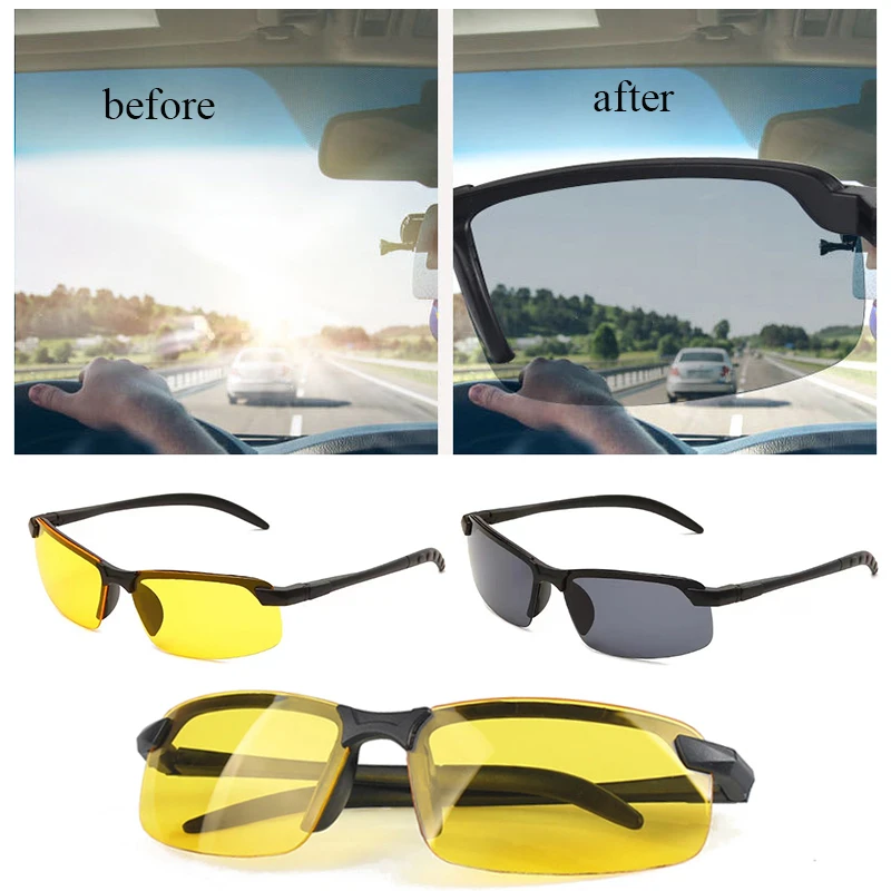 Top Trends: Sunglasses Prevent Dizziness From Light Anti-UV Car Night Sunglasses Day Night Driving Glasses Men Outside Adult Eyewear Shades Shoppable Styles