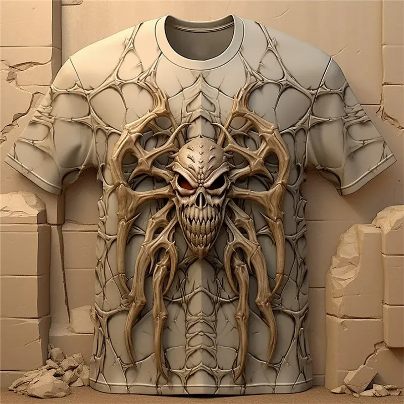 Top Trends: Fashion 3D Spider Printed T Shirt For Men Funny Skull Pattern Oversized T-shirts Summer Casual O-neck Short Sleeve Pullover Tops Shoppable Styles - Image 2