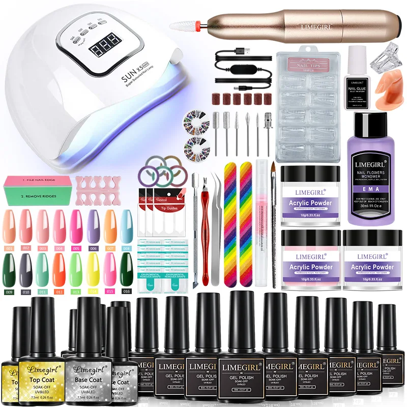 Top Trends: Manicure Set For Nail Extensions Gel Nail Polish Set Acrylic Kit Nail Acrylic Powder With UV LED Nail Lamp Nail Drill Kits Shoppable Styles