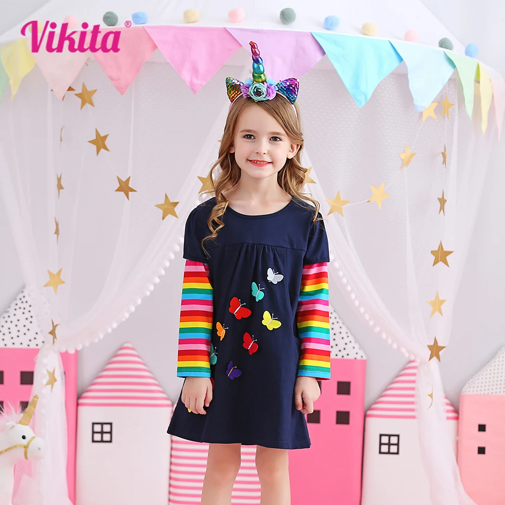 Top Trends: VIKITA Kids Girls Dress Baby Children Toddler Princess Dress Vestidos Children's Clothing Girls Autumn Winter Dresses 3-8 Years Shoppable Styles