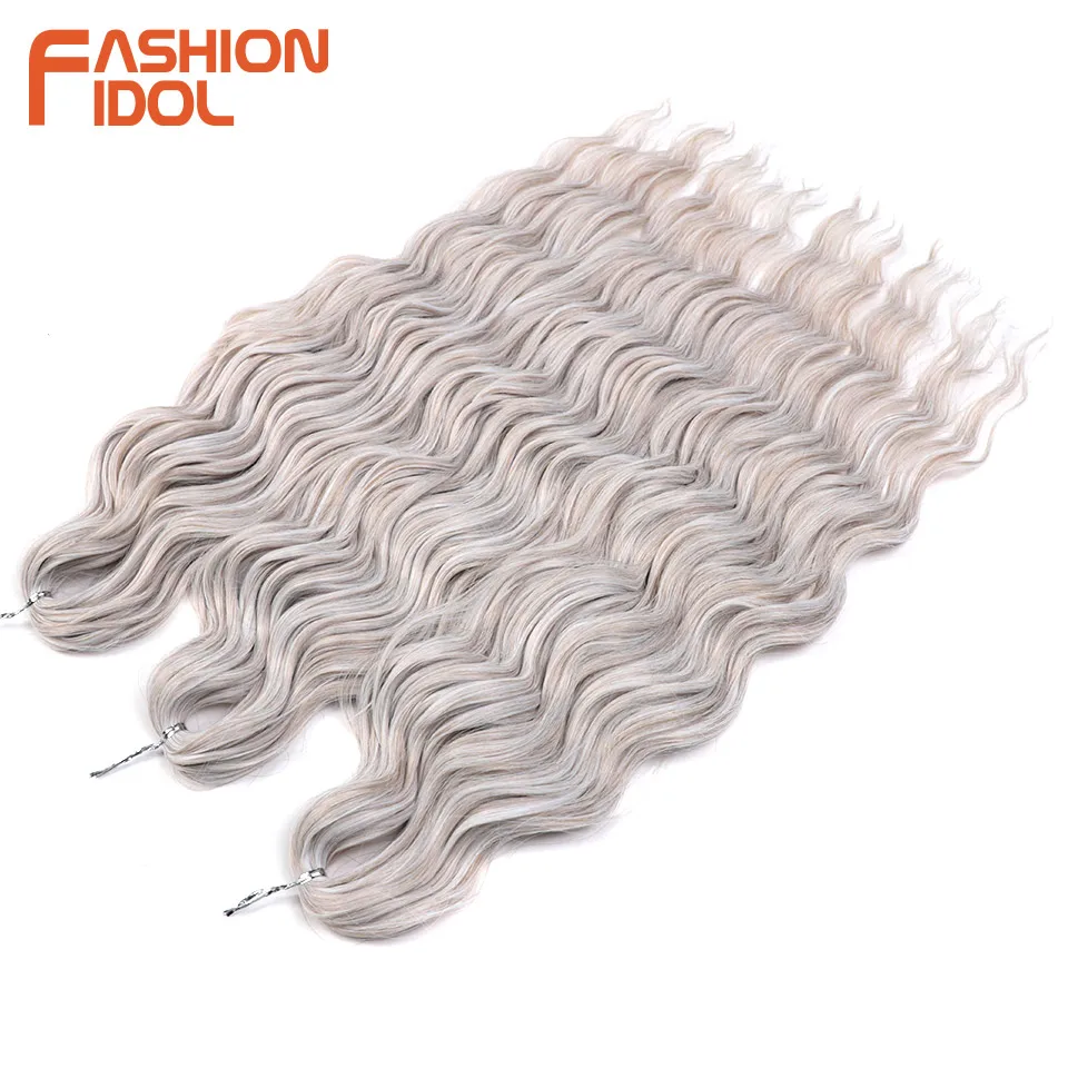 Top Trends: Anna Hair Synthetic Loose Deep Wave Braiding Hair Extensions 24 Inch Water Wave Braid Hair Ombre Blonde Twist Crochet Curly Hair Shoppable Styles