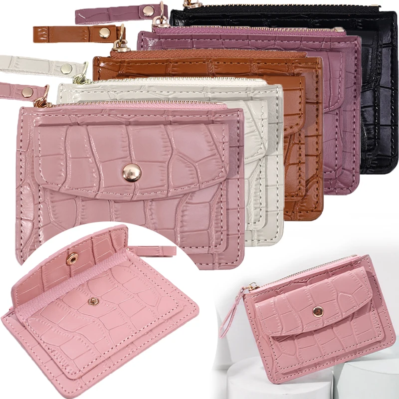 Top Trends: Slim Card Holder Wallet Women Coin Cards Cover Purse PU Leather Bank Credit Bags Vintage Short Wallet Female Multi-card Purse Shoppable Styles