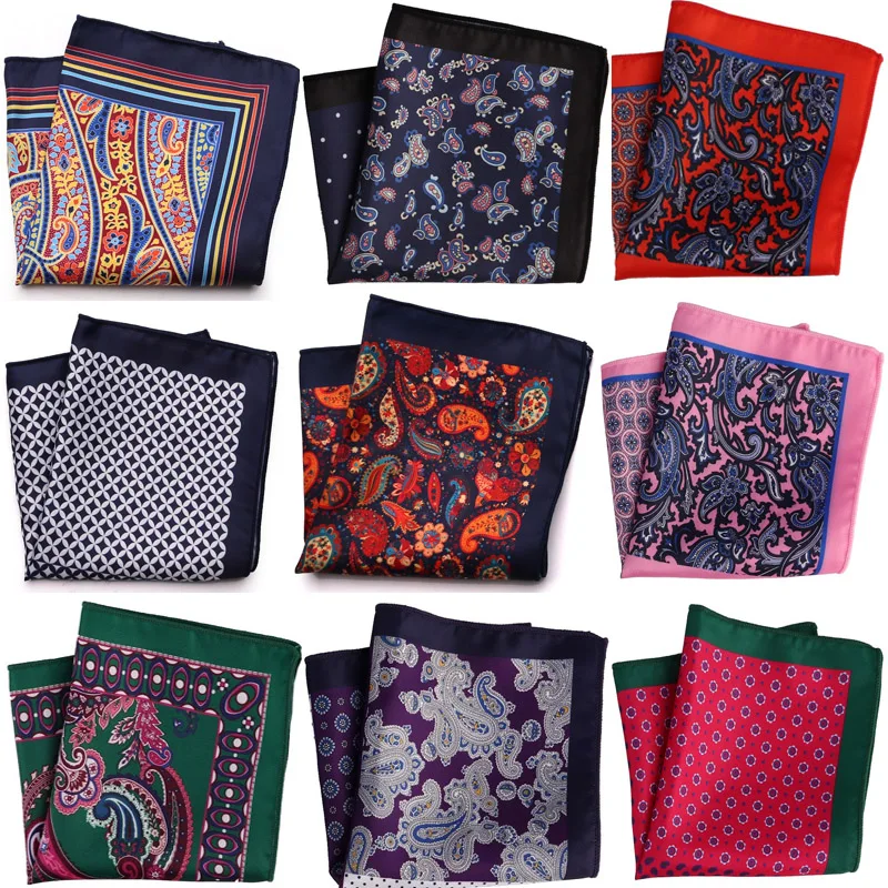 Top Trends: Fashion Accessories 48-color Man Hanky Pocket Square Handkerchief Paisley Design Houndstooth Printing Matching Pocket Scarf Shoppable Styles