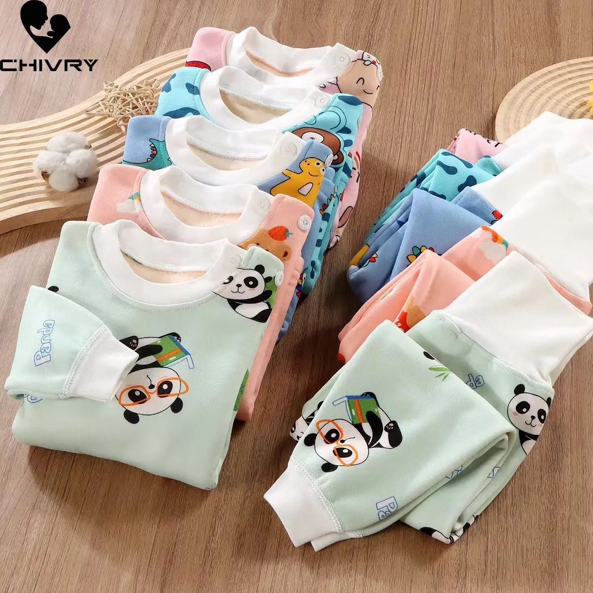 Top Trends: New 2023 Autumn Winter Kids Pajamas Baby Boys Girls Cartoon Thicken Warm High Waist Clothing Sets Newborn Pyjamas Sleepwear Shoppable Styles