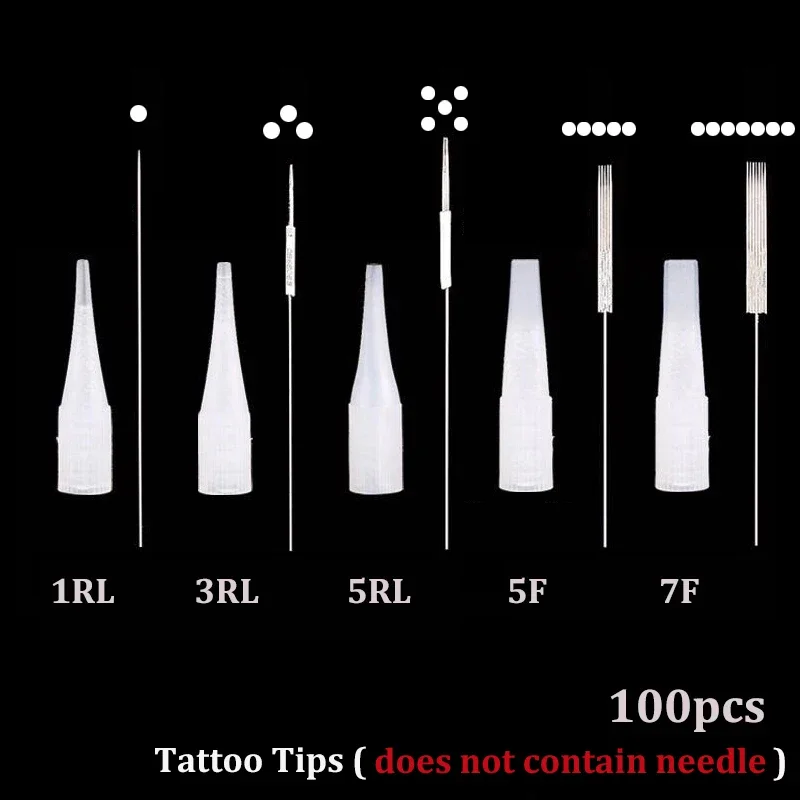 Top Trends: 100p 1RL / 3RL / 5RL / 5F / 7F Individual Packed Eyebrow Tattoo Tip Permanent Makeup Machine Tattoo Needle Tip Tattoo Nozzle Needle Caps Shoppable Styles - Image 6