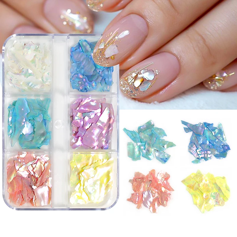 Top Trends: Nail Art Shell Flakes Abalone Shell Glitter 3D Nails Charms Sea Shell Sequins Nail Supplies Professional Manicure Accessories Shoppable Styles - Image 5