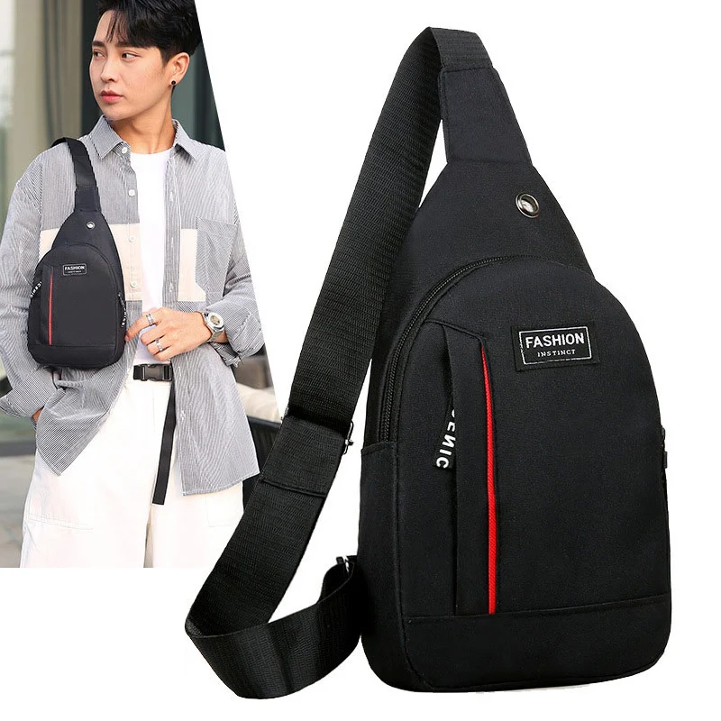 Top Trends: Classic Male's Solid Color Chest Bag Student Multifunctional Single Shoulder Bags Waterproof Oxford Fabric Crossbody Bags XA277C Shoppable Styles