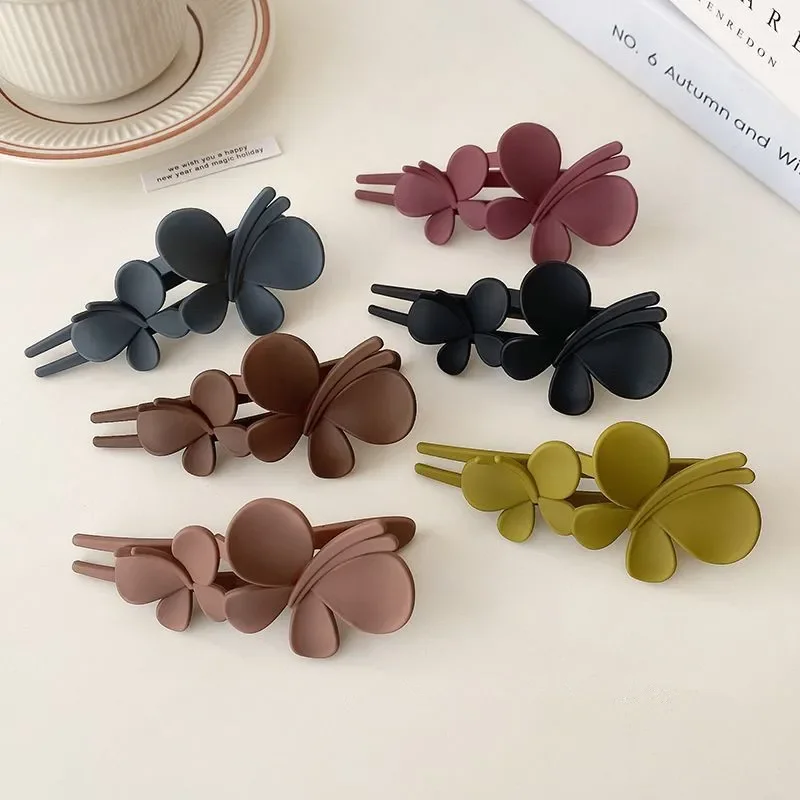 Top Trends: Fashion Girl's Hairpin Double Butterfly Duckbill Hair Claws Retro Hair Clips Accessories For Women Barrettes Ponytail Headwear Shoppable Styles - Image 2