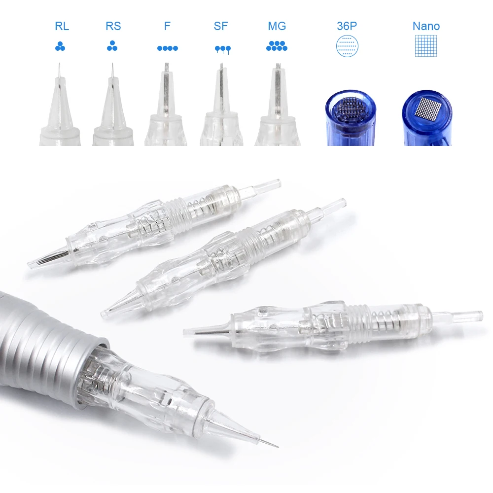 Top Trends: BMX 10Pcs Disposable Tattoo Cartridge Needles Eyebrow Lips 1RL / 2R / 3RL / 5 / 7 / 9RL RS 11U For Permanent Makeup Machine Pen Shoppable Styles