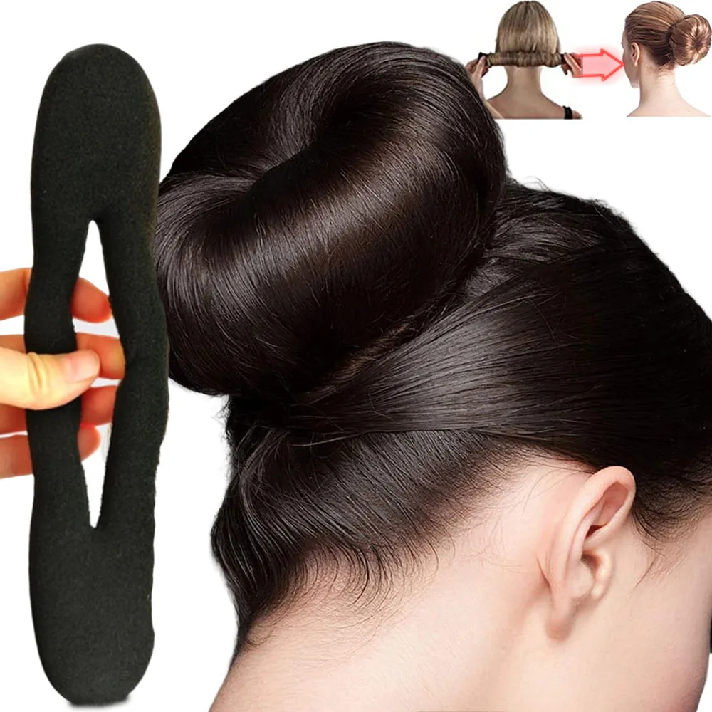 Top Trends: Sponge Hair Styling Tool Plastic Loop Curly Hair Maker Hair Scrunchie Headband Twist Donut Bun Curler Hairbands Hairstyle Tools Shoppable Styles