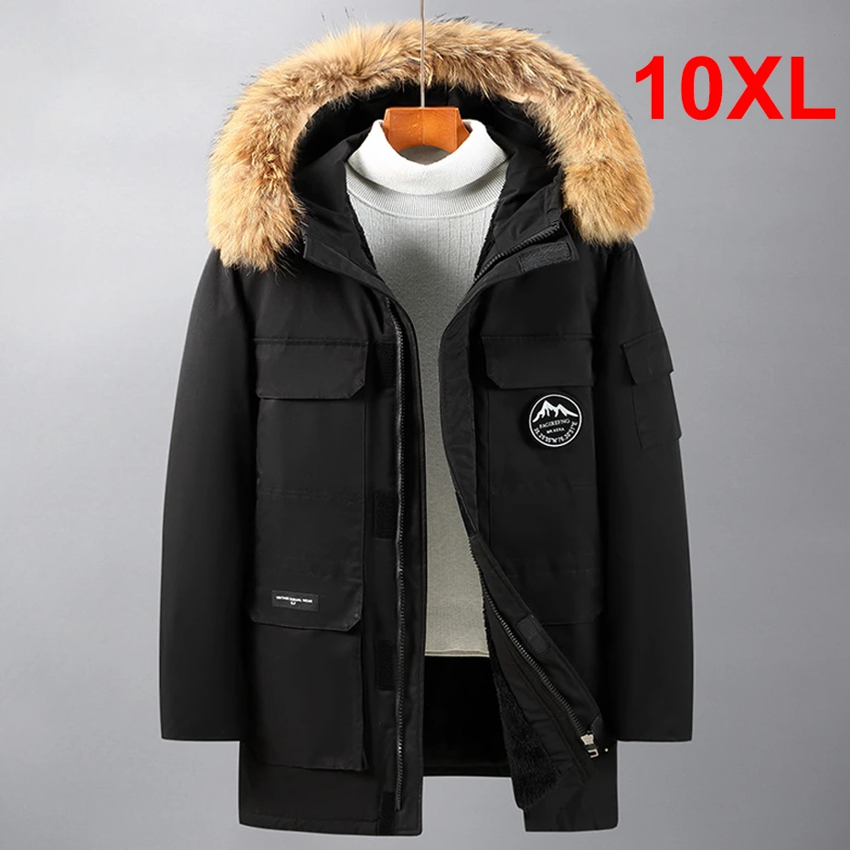 Top Trends: Long Parkas Men Winter Thick Warm Jacket Coat Plus Size 10XL Fashion Casual Cargo Jacket Men Fleece Parkas Big Size 10XL Shoppable Styles