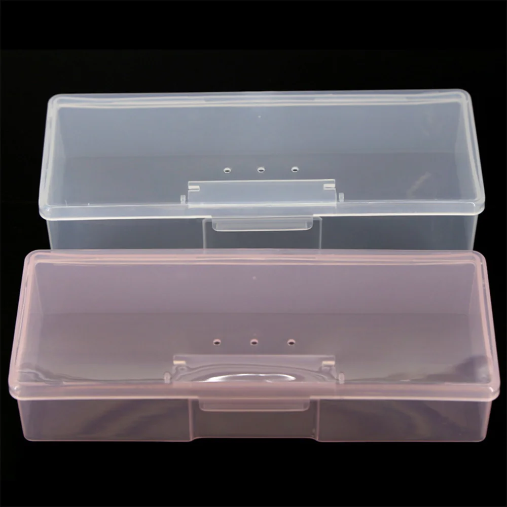 Top Trends: Nail Art Storage Box Nail Accessories Organizer Clear Pink Plastic Container Nail Rhinestone Brush Pen Buffer Grinding Files Box Shoppable Styles