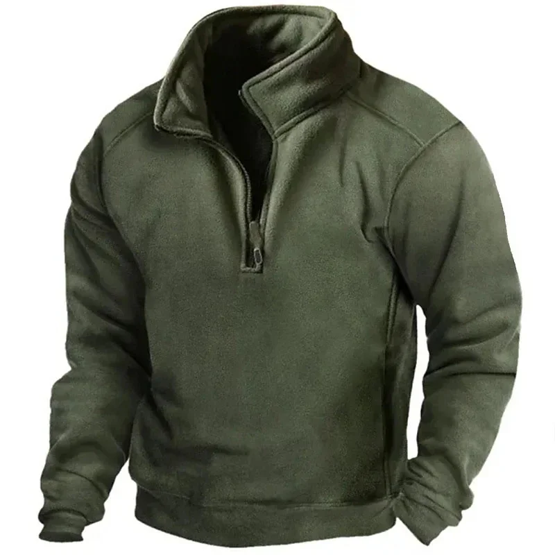 Top Trends: Men&#039;s V-neck Buttoned Sweater Fleece Insulation Tactical Sweater Pullover Training Men&#039;s Long Sleeved Solid Color Half Zip Top Shoppable Styles