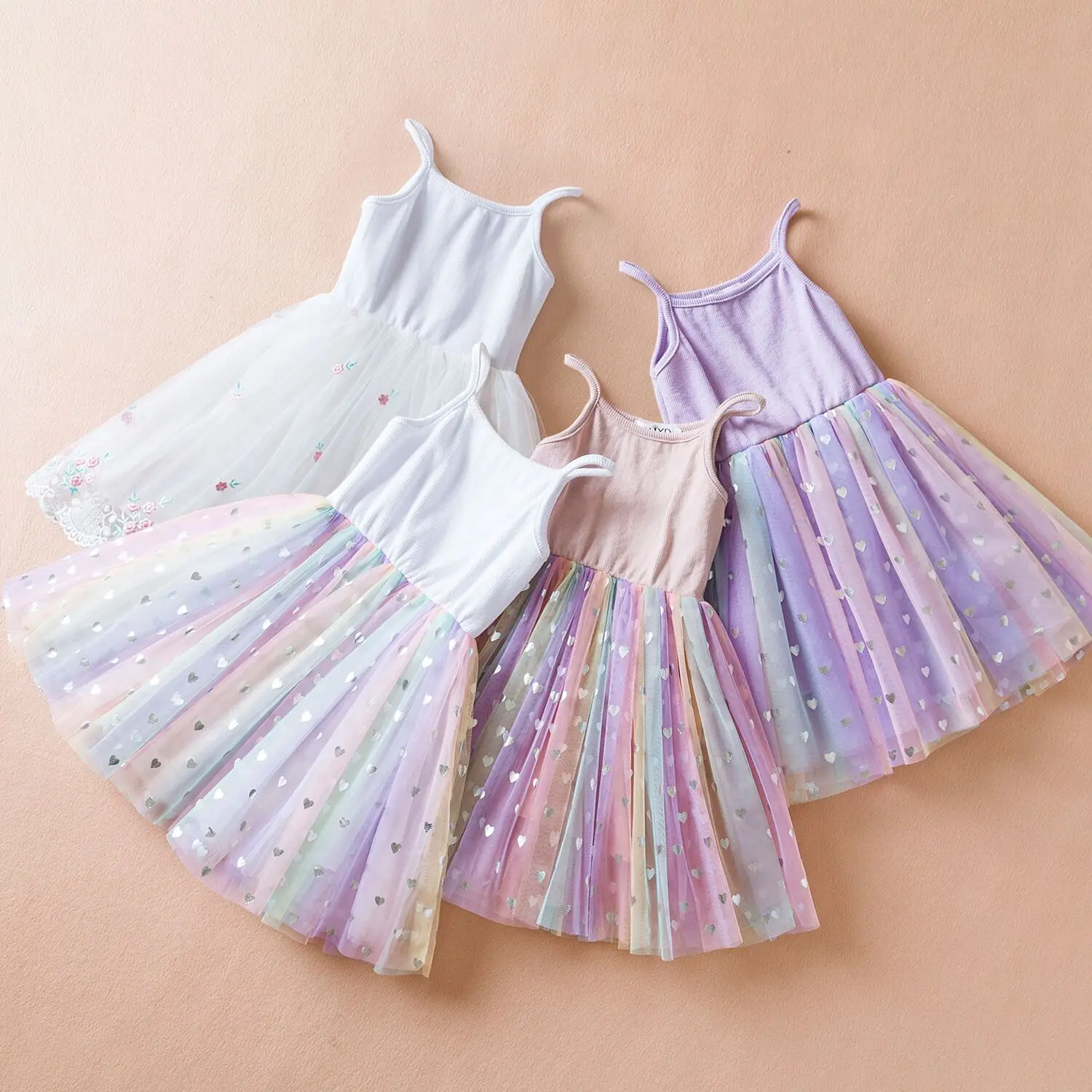 Top Trends: Cute Girls Dress New Summer Girl Dresses Fancy Flower Princess Dress Toddler Tutu Baby Kid Birthday Tulle Cloth Casual Wear 1-5Y Shoppable Styles